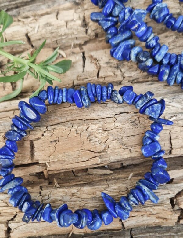 Lapis Lazuli chips-armbånd